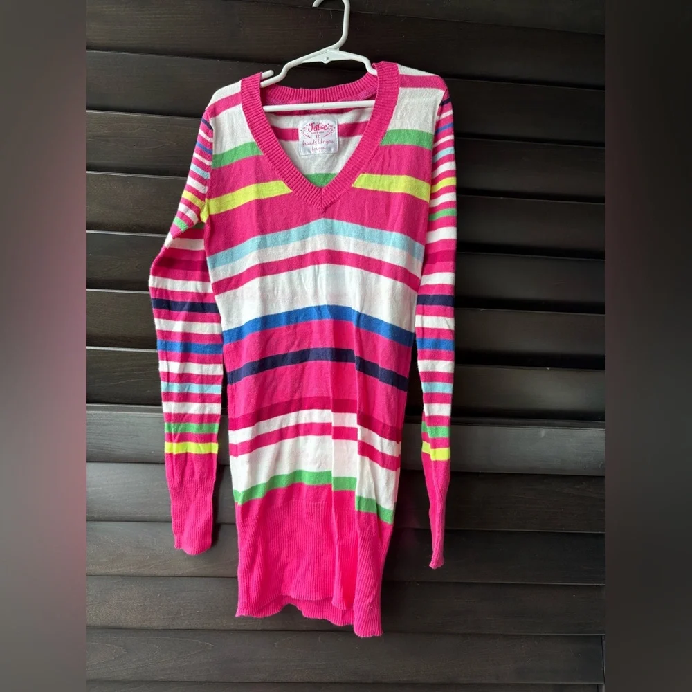 Justice Lot Of 3 Girls Long Sleeve Tops Size 10/12 Children’s Place Strip